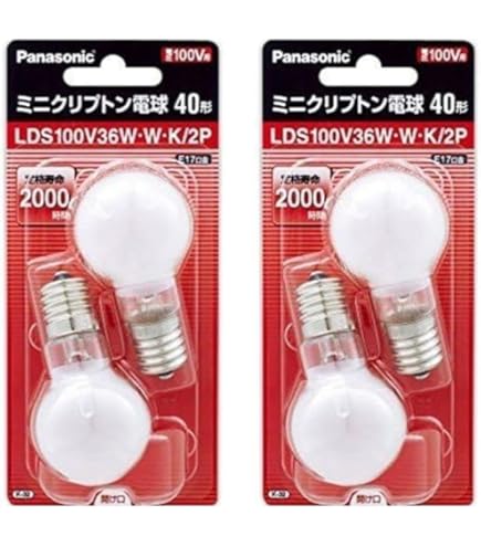 Amazon | パナソニック ミニクリプトン電球 110V 40W形(36W) E17口金