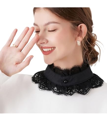 Amazon.co.jp: GANNI／ガニーつけ襟 ラムスキン レザー フリル