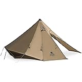 OneTigris GASTROPOD 2-6人用ワンポールテント 耐水圧3000mm 軽量 簡単設営 コンパクト 4シーズン適用 ピラミッドテント 大型テント キャンプ アウトドア 登山 ハイキング 防風 防水 70Dナイロン 1本ポール付き