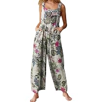 Womens Jumpsuit Suspender Wide Leg 
