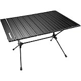キャンピングムーン（CAMPING MOON） ロールテーブル スリムテーブル キャンプ 折りたたみ式テーブル テーブル ロースタイル 高さ2段階調整 T-520-BK