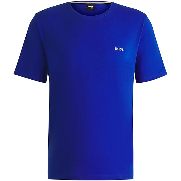 BOSS GREEN ストレッチ コットン Tシャツ ラージ ロゴ BOSS - ストレッチコットン Tシャツ ライン＆ロゴ - グリーン