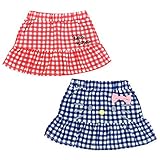 (ネイビー/80cm) ベビー服 女の子 スカパン スカート パンツ Hello Kitty ハローキティ ボトム フェイス柄 ギンガムチェック リボン ロゴ 女児 ベビー