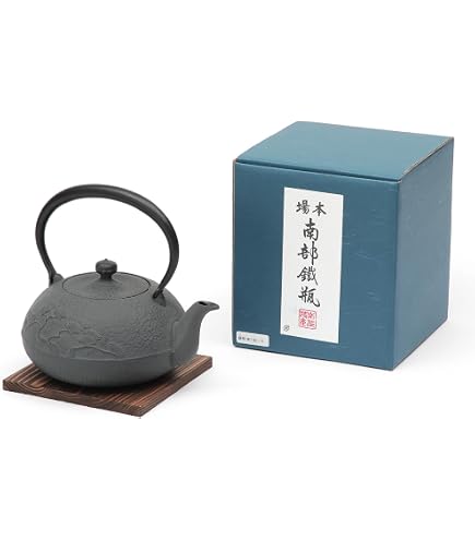 Amazon | 南部鉄器 鉄瓶 瓶敷セット 5型新アラレ 650ml ガス火 IH対応