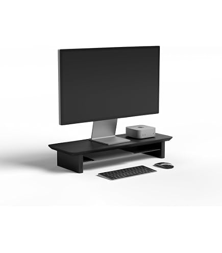 Amazon.co.jp: amesoba Monitor Stand Tray (New Color/MAKKURO, Plus