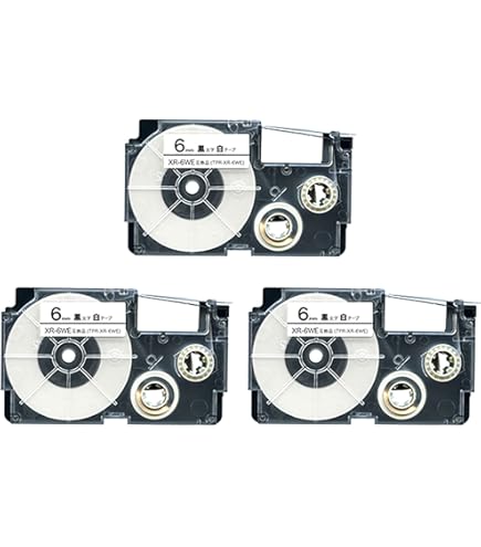 Amazon | カシオ ラテコ 詰め替え用テープ 6mm 黒文字/半透明テープ 2