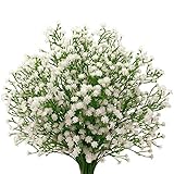 senjie 9ピース人工花21 " Gypsophila Baby Breath BouquetsシリカゲルDIYの装飾ウェディングホワイト