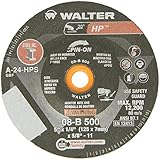 Walter HP Grinding Wheel, Type 27, Threaded Hole, Aluminum Oxide, 5" Diameter, 1/4" Thick, 5/8"-11 S