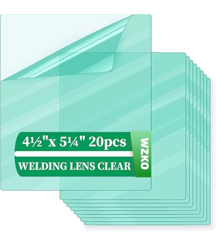 100 Pcs Welding Helmet Lens Covers - 2 X 4.25\" Clear Protective Covers, Optical Grade, Fits Most Hoods