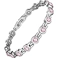 Feraco Magnetic Bracelet for Women Titanium Steel Magnetic Bracelets with Gorgeous Sparkling Cubic Zirconia Costume Jewelry