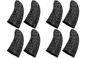 指サック スマホ ゲーム用 8枚入 指サック ゲーム for 荒野行動 音ゲー ツムツム 超高感度 超薄銀繊維 ゆびサック 携帯 手汗対策 超快適な操作感 指カバー 指紋&静電防止 通気性 伸縮性 洗濯可能 操作性アップ for iPhone/And