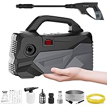 高圧洗浄機 A4用紙サイズ 超軽量2.85kg 12MPa ミニ高圧洗車機 小型 Amazon | 高圧洗浄機【A4用紙サイズ・超軽量2.85kg・2025年新