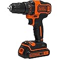 ブラックアンドデッカー(BLACK+DECKER) コードレス ドリルドライバー DIY 電動工具 穴あけ 締付工具 高いトルク 18V 1.5Ah BDCDD186K