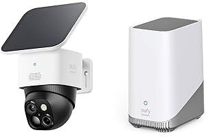 Anker Eufy SoloCam S340（屋外カメラ）+HomeBase S380 【 ソーラー充電 / 360°撮影可能/パンチルト / 460万超高画素 / 3K画質 / 防犯カメラ/デュアルレンズカメラ / 8倍ズーム / ワイヤレス対応