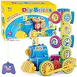 aijiayeインターロックギアToy Playset – DIY想像力Building BricksブロックアセンブリDisassembly Constructionパズル機関車for Ages 4