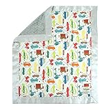 My Blankee Beep Beep White Cotton Blanket with Minky Dot Silver [並行輸入品]