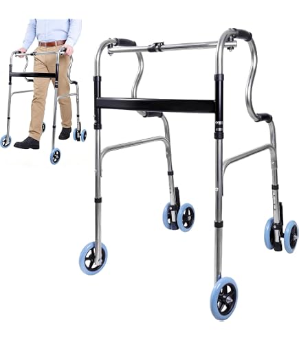 Amazon.co.jp: 高齢者用折りたたみ歩行器、8つの丸い車輪付き220ポンド