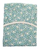 ベビー敷フィットシーツ 《ことり》 【78c×128c】【日本製】【綿100％】 (ターコイズ)