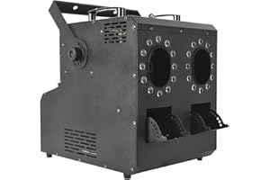 フォグマシン 900W 3 in1 LED バブルマシン 2つのノズルデザイン バブルフォグマシン 大容量 DMX リモートコントロール スモークバブルマシン ライト付き パーティー 結婚式 ハロウィン (ブラック)