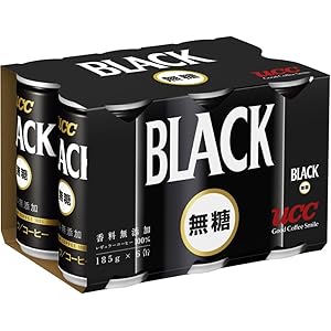 UCC ブラック無糖 コーヒー 缶コーヒー 185ml×6本