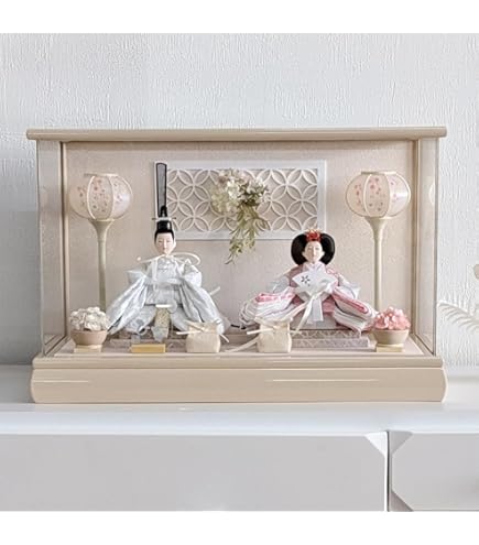 Amazon | 一秀 雛人形 木目込み 親王飾り ケース飾り 桃山雛 1号 H-13