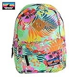 (イエローフェイス)YellowFace キャンバス素材キッズリュック アロハライトグリーン柄 Mサイズ