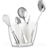 Nuovoware 台所用具ホルダー PS+PP素材キッチン用具ホルダー 掃除しやすい キッチンツールスタンド 乾燥 丈夫 4つのコンパートメント 食器、洗剤、調理器具などを合わせて置く White