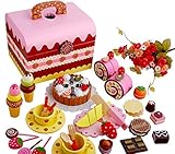 【 Alnair 】 木のおもちゃ 野いちごのおままごと 野苺 木のおままごと デラックスセット パーティー カフェ ケーキ 果物 食器 子供 誕生日 クリスマス お祝い 【 誕生日プレゼント 】 (