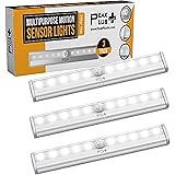 LED Motion Sensor Light 10 LED Battery Operated Lights - LED Under Cabinet Lighting - Stick On Lights Magnetic Wireless Motio