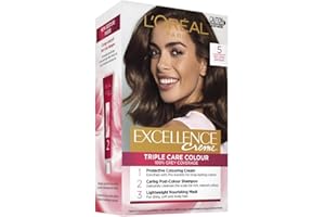 L'Oreal Paris Excellence Creme Permanent Hair Dye, 3 Natural Darkest Brown, Radiant At-Home Hair Colour with up to 100% Grey Coverage & 8 Weeks Rich Long-Lasting Colour, Pro-Keratin & Hyaluronic Acid
