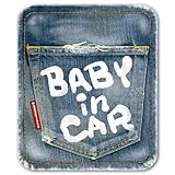 【マグネット】ビンテージデニム風 BABY IN CAR マグネット ステッカー 赤ちゃんが乗っています ベビーインカー ベビーinカー/メイヴルアットホーム