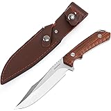 SWISS+TECHシースナイフ アウトドアナイフ キャンプナイフ フルタング構造 天然ウッドハンドル 全長約26cm 【ケース付き】