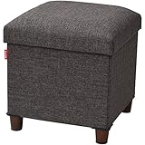 山善(YAMAZEN) 木脚 スツール 収納付き 幅38×奥行38×高さ40cm シングル ブラウン ALS-38(BR)