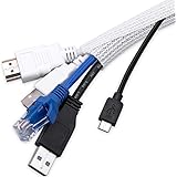 AGPTEK Cable Split Sleeve, Cord Management Organizer for TV PC Office Home Audio Video Wire System,Protect Cat Dog Pets from 