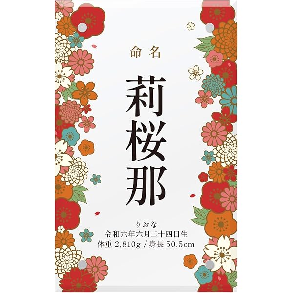 Amazon | 命名書 刺繍 男の子 女の子 名入れ 額縁 オーダー 命名