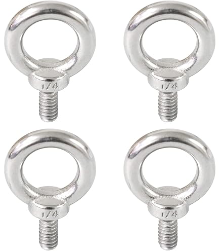 Antrader M6 Lifting Eye Bolts – 2-Pack 304 Stainless Steel – Shoulder Machinery Eyebolt – Black Finish – 16mm Ring ID – For String Lights, Fixtures & More