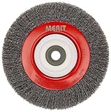 Norton Crimped Narrow Face Wire Wheel Brush, Carbon Bristles, 0.014 Wire Size, 1/2-2 Arbor, 6 Diamet