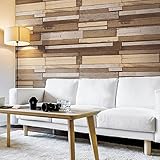 Blooming壁910505 Fauxマルチカラーヴィンテージ木製Plank木製パネル壁紙ウォール壁画のリビング寝室キッチン、20.8 in32.8 Ft = 57 Sq Ft /ロール、ブラウンマ