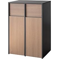 (2/13まで)木製ダブルプッシュ分別ダストボックス 45L×2 Amazon｜ダストボックス プッシュ式 キャスター付き 木目調