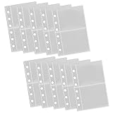 BLOOPIC A7 リフィル シール帳 台紙 透明 20枚入 A7 ミニ6 バインダー 手帳用 6穴 剥離紙 はがせる バインダー 両面ポケット シール収納/カードポケット/シール帳用 (ダブルフレーム)