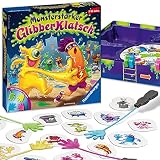 Monsterstarker Glibber-Klatsch: 4 Glibberbänder / 4 Glibbermonster / 14 Citymonster / 1 Mülltonne / 1 Drehscheibe mit Pfeil / 4 Spielfiguren / 1 Spielanleitung