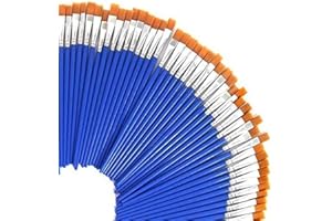 絵筆 筆 ブラシ 平筆 塗装 水彩画 油絵 アクリル画 ペイント 60本セット (蓝色平筆, 16.5cm)