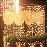 Fuloon 4M x 4M 512 LED Outdoor Party christmas xmas String Fairy Wedding Curtain Light 8 Modes for C