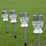 Bulary ソーラーライト 4個セット ビュラリー 7色変化 ダイヤモンド形 LED おしゃれな 透明 光センサー感知 自動点灯消灯 埋め込み式 ソーラー充電式 電池不要 ガーデンライト 庭の芝生ラ