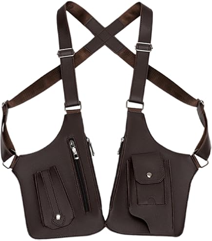 Amazon.co.jp: RHXWFDG レトロ PU レザー ダブル ショルダー ポーチ