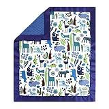 My Blankee Jumbo Zoo Cotton Blanket Minky Dot Electric Blue 14'' X 17'' [並行輸入品]