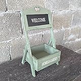 ヴィンテージウッドフラワースタンドオフィスのベッドルームデスクトップデコレーション収納スタンド ( Color : Green )