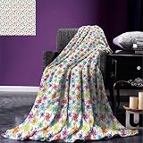 smallbeefly Pinwheel Throw Blanket Flower Leaves Shaped風ホイールでモダントーンクラシック芸術的パターン暖かいマイクロファイバーすべてシーズン毛布