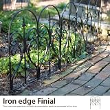 ブラック／Iron edge Finial 【ミニフェンス】 ガーデン 【おしゃれ】 ヨーロピアン 高級感 庭 仕切り