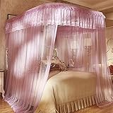 royal- U型レール釣りロッドMosquito Net three-door Singleダブル暗号化Thickeningプリンセススタイルステンレススチールブラケットパープル 1.8m (6 F